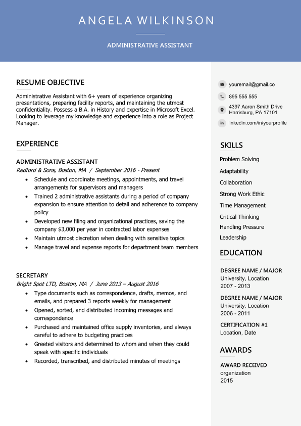 Mid Level – 3 to 7 Years - Template